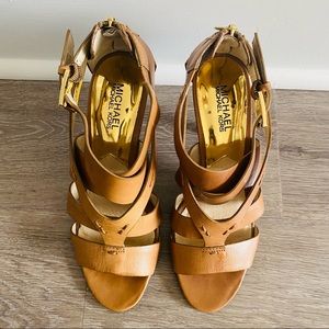 Michael Kors strap leather heels